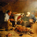 The cooks preparing the dinner