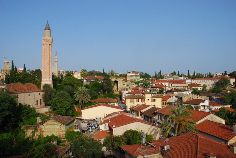 Antalya: Saat Kulesi, Yivli Minare and the minaret of Tekeli Mehmet Pasa Mosque
