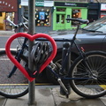 A heart-shaped bicycle stand