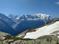 Grandes Jorasses and Mont Blanc