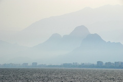 View from Antalya towards the mountains